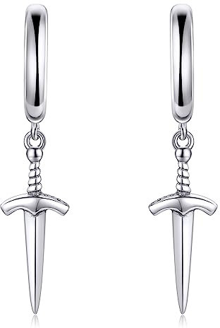 Schwert Ohrringe 925 Sterling Silber Schwert Dangle Drop Ohrringe Schwert Schmuck Geschenke für Damen Frauen Mädchen Männer