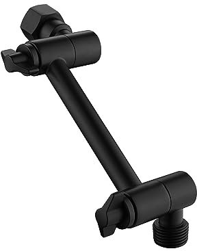 Senhozi Matte Black Shower Head Extension Arm, 4 Inch Brass Shower Head Extender for Handheld Shower Head and Rainfall Shower Head, SE003BK