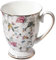 VollfitYYu Kaffeetasse Kaffeebecher aus Porzellan,300ml Keramiktasse Blumenmotiv Teetasse mit Griff Milchbecher Kakaobecher Muslitasse Für Zuhause Büro Café (Schmetterling und Blumen)