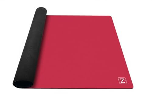 ZACATRUS Spielmatte, Neopren, Rot, 148 cm x 89 cm, Jaspis, Brettspiel Matte, rutschfest, Kartenmatte, Aufrollbar