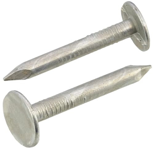 AERZETIX - C70839 - Lot de 300 Clous à tête plate large Ø3x26 mm - diamètre de la tête Ø10 mm - en acier - couleur argent - feutre de couvertue tuiles bitumineuse bardage menuiserie habillage de toit