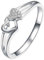 Verlobungsring Platin 950, Ring Damen Platin Doppelherz 14 Lab Diamant 0.03Ct Weiß Rundschliff Vvs mit Größe 60 (19.1) Personalisiert für Geburtstag