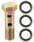 VekAuto Kit de boulons double banjo, filetage métrique M10x1.5 longueur 38mm, adaptateur universel en métal durable de couleur bronze avec rondelle pour tuyau de frein turbo pour voiture