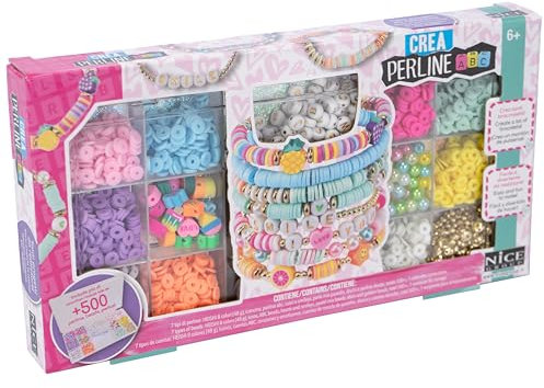 Nice Group- Pop Set di Perline per Creare Braccialetti e collane, Multicolore, 500, 87042