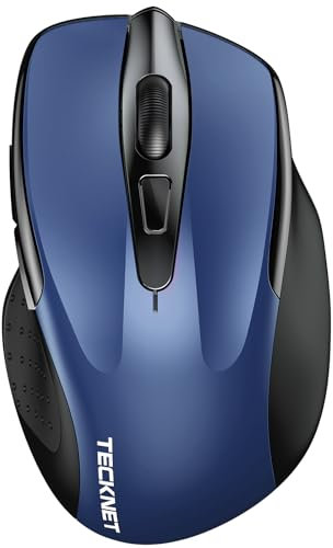 TECKNET Mouse Bluetooth, Mouse Ergonomico senza fili da 4800 DPI (Tri-Mode: BT 5.0/3.0+2.4G), Durata della Batteria di 30 mesi, Mouse senza fili Silenzioso per Computer, Windows, Mac OS, Android