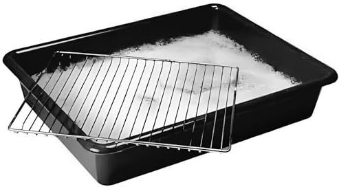 Optimal Products Large Oven Rack & Grill Soaking Cleaning Tray Industrial Grade Polypropylene 55 x 40 cm UK (Black)