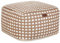 Pouf Baumwolle beige/weiß 50 x 50 x 35 cm quadratisch Boho Stil Chilar