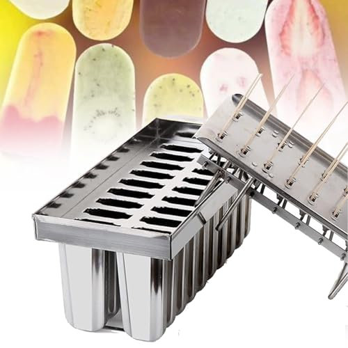 20Pcs Ice Pop Molds, Stainless Steel Popsicles Molds, Ice Cream Pop Maker Freezer Tray for Commercial Industrial Home Kitchen DIY Ice Pop Mould