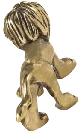 SEWOART Vintage Messing Löwenfigur Retro Deko Statue Für Schreibtisch Wohnzimmer Büro Heimdekoration Löwen Skulptur Charmantes Für Familie Und Freunde