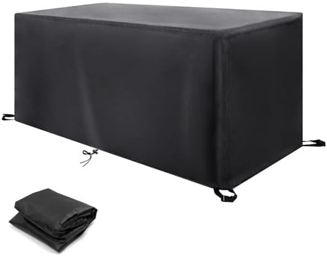 Abdeckungen für Gartenmöbel Wasserdicht, 420D Oxford Schutzhülle Anti-UV Abdeckplane für Gartentische Terrassenmöbel, Schwerlast Regenschutz und Staubfest Abdeckung Gartenbank 125x125x74cm