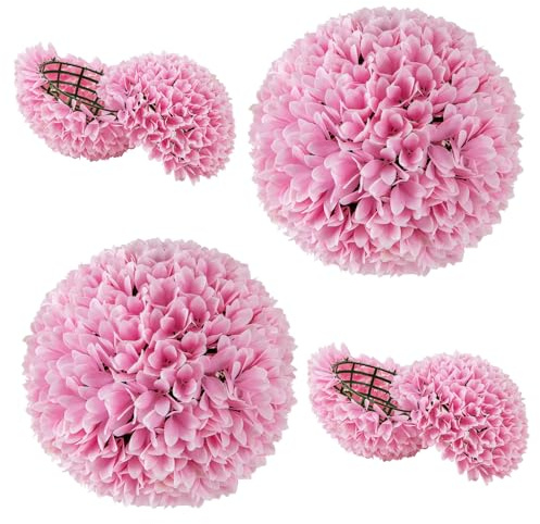 Goplus Juego de 2 bolas topiarias artificiales de 11 pulgadas, bolas de boj sintética, esfera de planta falsa, bolas artificiales redondas para puerta delantera, porche, patio trasero, balcón,