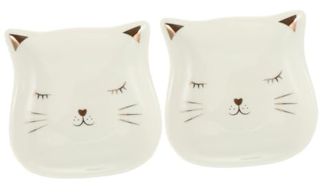 WATIIFUFU Assiette À Bijoux En Céramique 2 Pièces Bols Pour Chat Élégants