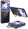 Furwabo Transparent Case for Motorola Razr 50 Ultra with Built-in Screen Protector and Magnetic Hinge Protection & Ring Stand, Coating Shockproof Cover for Motorola Razr+ 2024 (Black)