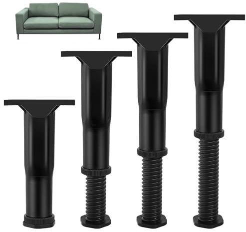 Yilceemy 4 Pièces de Pieds de Support de Cadre de Lit Réglables, Pieds de Support de Cadre de Lit, Pieds Réglables, Adaptés Aux Tables, Armoires, Canapés, Lits (13 cm-22 cm)