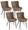 Goeurvant Esszimmerstühle Kunstleder Braun 4er Set Stühle Esszimmer Wohnzimmerstuhl Polsterstuhl Küchenstuhl für Esszimmer Wohnzimmer