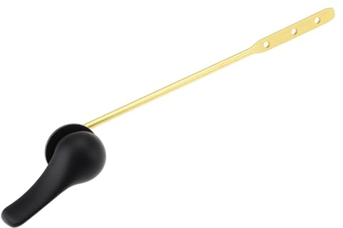 ECSiNG Toilet Handle Replacement Parts Toilet Handle with Gold Aluminum Rod for Bathroom Water Tank Front Wrench, Black