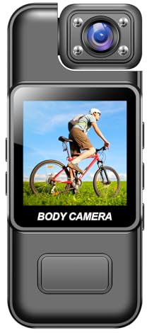 Fazvncv Videoregistratore 4K Body Camera con obiettivo rotante supporta 128 GB di memoria per la sicurezza e