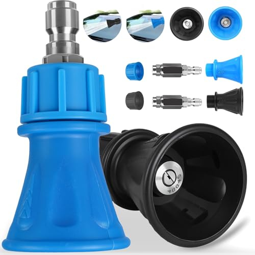 Dekeliy Pressure Washer Nozzle Guard,2 Pack 25 Degree/40 Degree Pressure Washer Nozzle with Protector Holder,High Efficiency Cleaning,Power Washer Tips with 1/4 Male Quick Connect,Stainless Steel