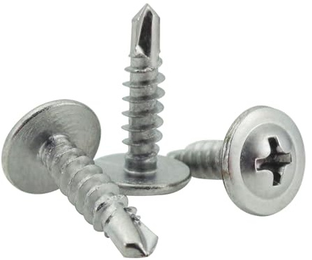 Fajoeda 100 Stück Selbstschneidende Schrauben 4.2 x 16mm Blechschrauben Selbstschneidend 410 Edelstah Bohrschrauben Metallschrauben Selbstschneidend Kreuzschlitz Hochfeste schnelle Schrauben (Silber)