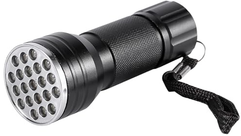 Yinhing Blacklight Taschenlampen, Kleine Tragbare Schwarze Licht, Leichte 21 LED -Taschenlampen mit Hintergrundbeleuchtung Zur Versteckten Erkennung Im Raum, Trockenerkennung, Teppiche