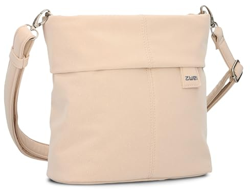 Zwei Damen Handtasche Mademoiselle.M M8 Crossbody Bag 3 L Umhängetasche aus Kunstleder mit Geheimfach & Hauptfach mit Reißverschluss, inkl. kurzem & langen abnehmbaren Schultergurt (sand)