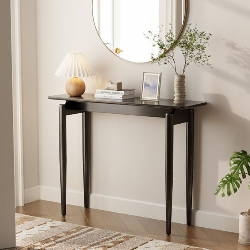 AQIMUELE Konsolentisch Holz, 30 cm schmaler Sofatisch, für Eingang, Flur, Foyer, Wohnzimmer, 30 x 100 x 76 cm (Schwarz)