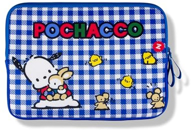 Sonix x Sanrio Slim Laptop Sleeve 16 inch, Neoprene Computer Cover Case, Protective Tech Bag | Gingham Pochacco - 16