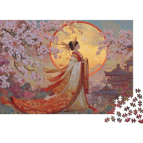 Sun Goddess-Sakura, Japanese Architecture Puzzle 1000 Teile, Lernspiel, Unmöglich, Anspruchsvolles Spielzeug Für Erwachsene Und Kinder Ab 14 Jahren 70x50cm/1000pcs