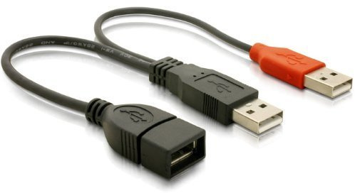 DeLock, cavo Y USB A –> 2x A F/M 0,225 m 3er Pack