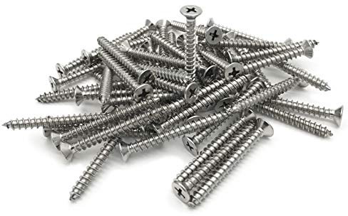 5 x 45mm Screw, Flat Head, Phillips Drive, Self Drilling, 304 Stainless Steel Drywall Wood Screws 50Pcs