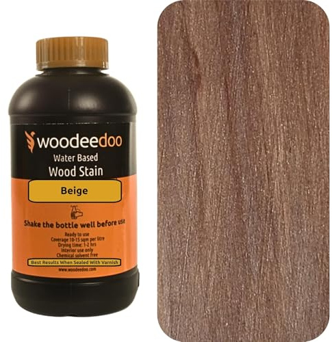 WooDeeDoo Water Based Wood Stain | Wood Dye | Ready to Use | Environmentally Friendly | Solvent Free | Odour Free | 200 ml | Beige
