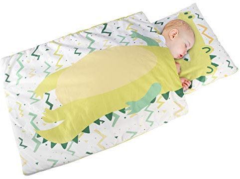 Schlafsack für Kleinkinder Kindergarten Schlafsäcke,3in1 Decke Bettdecke Kopfkissen mit Karikatur Pattern für Kindergarten Zuhause Reise (Weiß Krokodile)