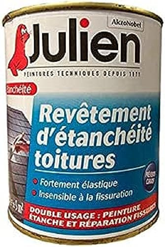 Julien Peinture Anti-Humidité et Étanchéité Toitures Mat Gris Ardoise 2,5 L