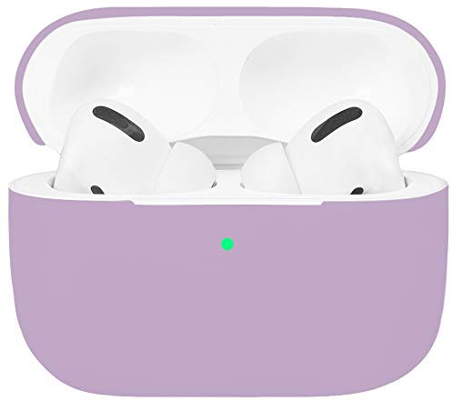 Airpods Pro Case, Watruer Protective Ultra-Thin Soft Silicone Stoßfeste rutschfeste Schutzzubehör Abdeckhülle für Apple Airpods 3 Charging Case - Lila