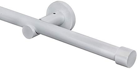 GARDINEUM (2 x 1,80 m + Verbinder) Gardinenstange Ø 20 mm Cap modern, 1-Lauf, versch. Farben (ohne Ringe) (3,60V, weiß)