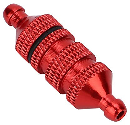 Repuestos de Filtro de Combustible de Aleación de Aluminio RC para RC 1: 8/1:10 Accesorio de Motor de Coche Modelo(Rojo)