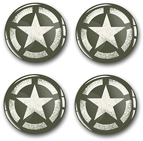 4 x Gel Aufkleber für Nabendeckel 60mm Durchmesser Felgenaufkleber Sticker für Felgen Emblem Doming für Auto Kfz Tuning Zubehör DM007 (Nr. 11 Stern, Gel Aufkleber Set)