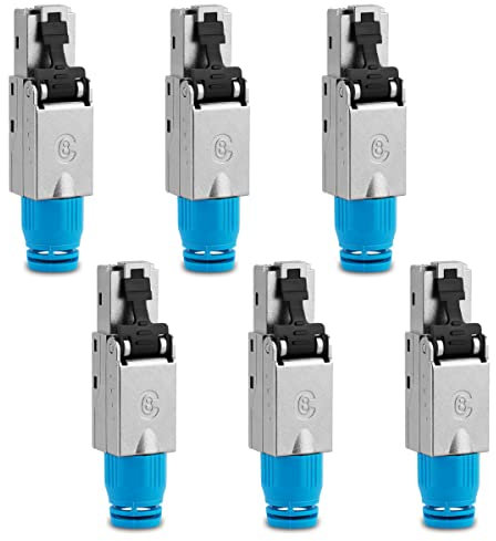 UC-Express Netzwerkstecker CAT 8 RJ45-6X RJ45 Stecker Steckverbinder - werkzeuglos - geschirmt - mit Zugentlastung - CAT8 CAT8.1 LAN Netzwerkkabel Stecker