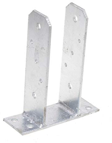 Aqbau TT Pfostenträger 120mm zum Aufschrauben - Robuster Pfostenständer aus 5mm feuerverzinktem Stahl - Pfostenhalter und Balkenschuh für Holzpfosten 120x120 mm