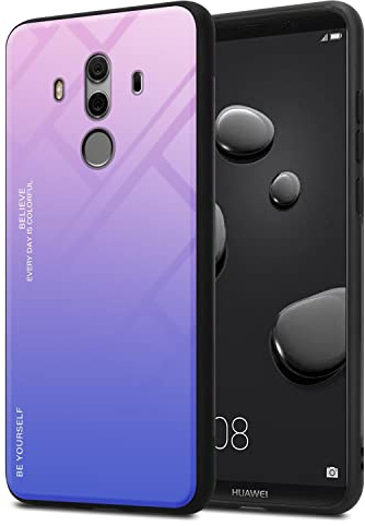 Cadorabo Hülle kompatibel mit Huawei Mate 10 PRO Schutzhülle TPU Silikon Case Glas Slim Kratzfest Weiche Gummi mit Rundumschutz Case Hülle für Huawei Mate 10 PRO in Schwarz