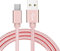 Galaxy A26 A16 A15 / A25 / A35 / A14 5G / A22 5G / A13 5G Nylon double Braided USB C Charger Lead Fast Charging Cable 1M High Durability Compatible for Samsung Galaxy A22 / A13 / A14 (ROSE GOLD)