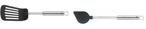WMF Profi Plus Pfannenwender Kunststoff 32,2 cm, Cromargan Edelstahl teilmattiert, Kunststoffvorderteil & Profi Plus Kochlöffel 32 cm, Cromargan Edelstahl teilmattiert, hitzebeständig bis 200°C