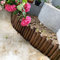 Gartenzaun Steckzaun, Holzeinfassungszaun Stachelholz-Rollrand Einfach Einsteckbarer Zaun Faltbar Und Gebogen Für Blumenbeete Rasen Wege Im Freien Palisade (Farbe : Braun, Größe : 120x20/25cm)