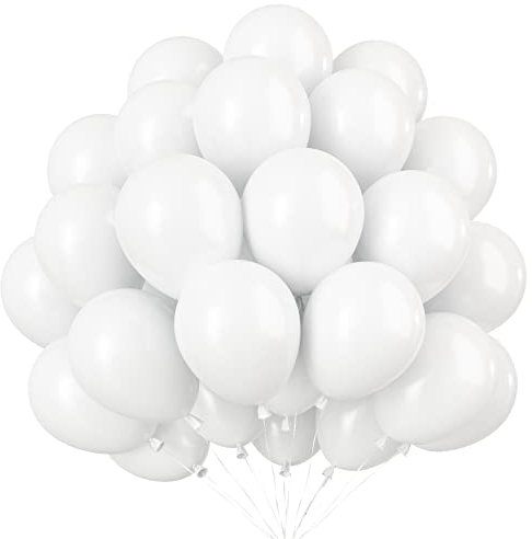 Luftballons Weiß - 35 Stück 10 Zoll Mini Weiß Geburtstag Ballons Set, Klein Latex Helium Luftballon für Hochzeit, Babyparty, Brautdusche, Partydekorationen