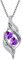 OCJ Halskette 925 Sterling Silber Kette kastenförmige Kette Schmuck mit roten Edelsteinen für Schwestern als Geschenk eingraviert in Englisch „Always My Sister Forever My Friend“ Lila
