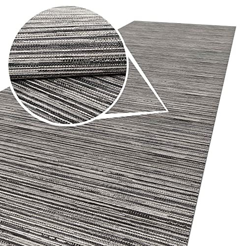 ANRO Küchenläufer Teppichläufer abwaschbar Küchenteppich Flurläufer Teppichoptik Grau waschbar Antirutsch 65x400cm Viele Größen/Muster