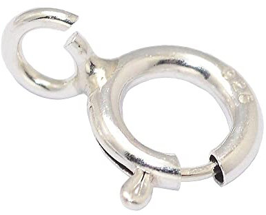 Karabinerverschluss 925er Sterling Silber mit öse Runde Federverschluss Schmuckverschluss 6mm Karabinerhaken Kettenverschluss