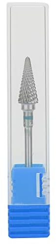 lyrlody Broca para Uñas, Forma Cónica Profesional, Punta de Manicura de Acero de Tungsteno para Manicura, Pedicura, Eliminación de Gel, Semipermanente, Acrílico, Arte de Uñas de Grano(Etiqueta Azul)