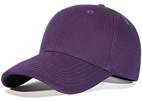 Bakicey Baseball Cap Unisex Outdoor Baseball Cap Kappe Baumwolle Baseball Mützen Erwachsenen Casual Reine Farbe Baseboard Baseballkappe Verstellbar Athletic Baseball Cap Kappe Damen Herren (Lila)