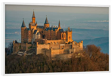 artboxONE Poster mit weißem Rahmen 45x30 cm Städte Das Schloss Hohenzollern - Bild Schloss Burg hechingen